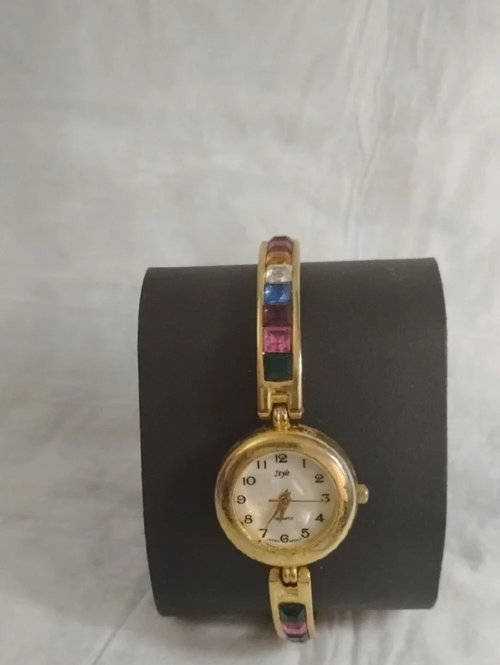 Style Bracelet Watch with Multicolor Gem Accents Size 7-3/4